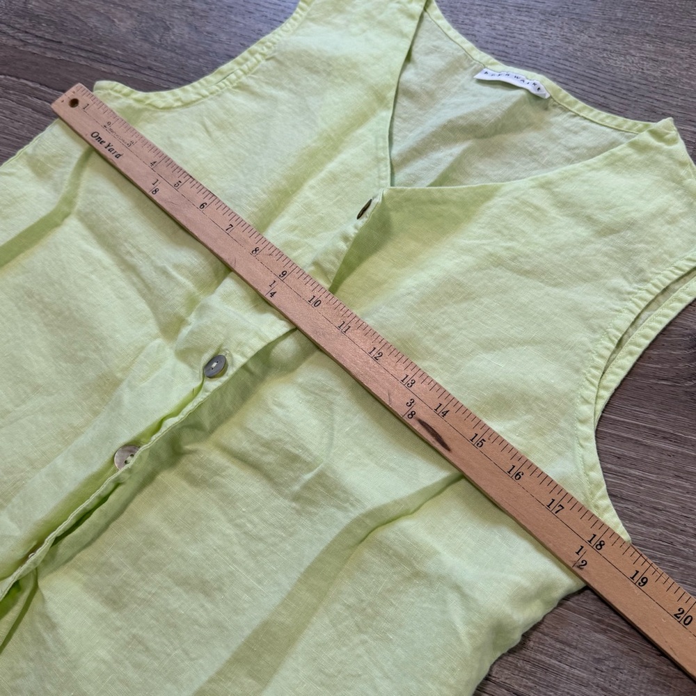 Bryn Walker green lime  Linen Sleeveless Top small - Picture 6 of 6